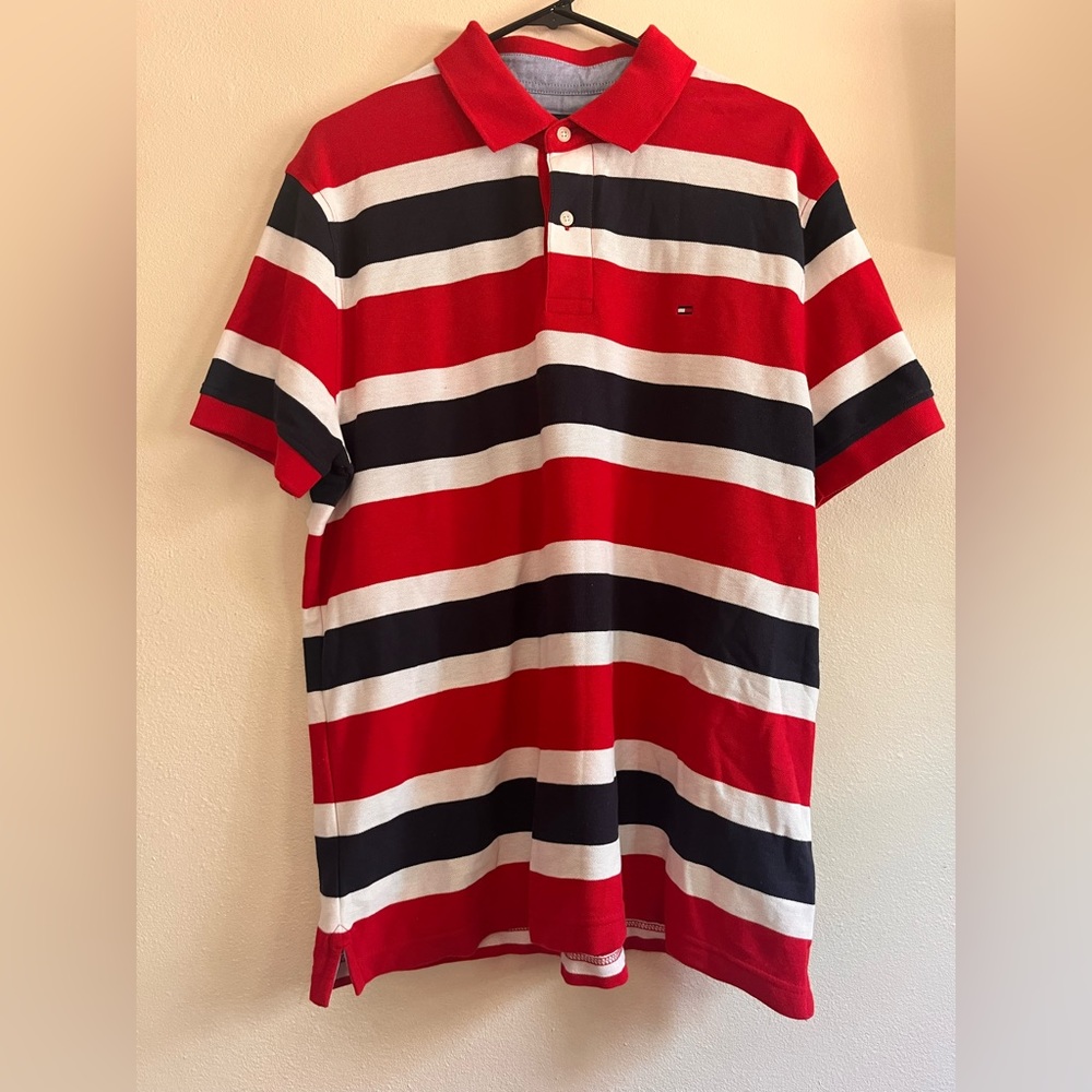 Tommy Hilfiger Collared T-shirt blue, red & white